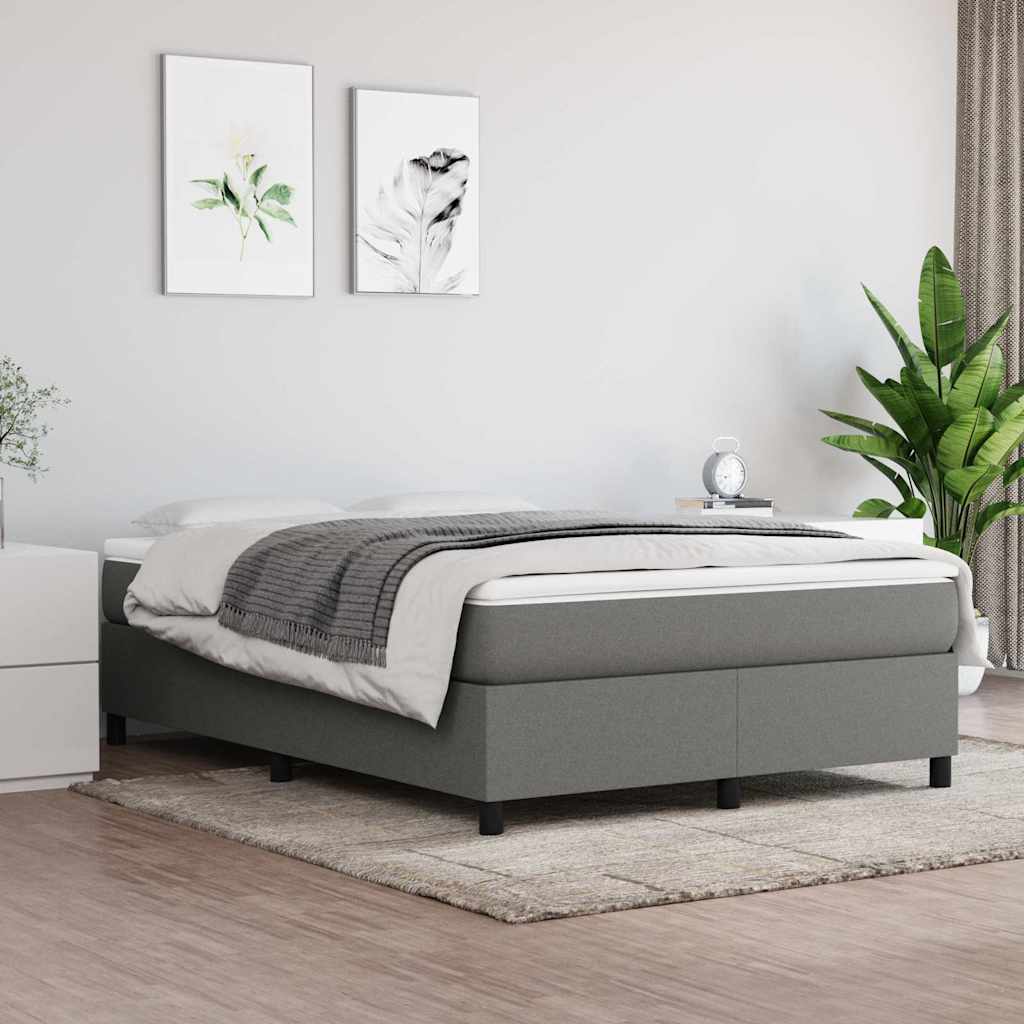 Boxspringbettgestell Dunkelgrau 140x200 cm Stoff