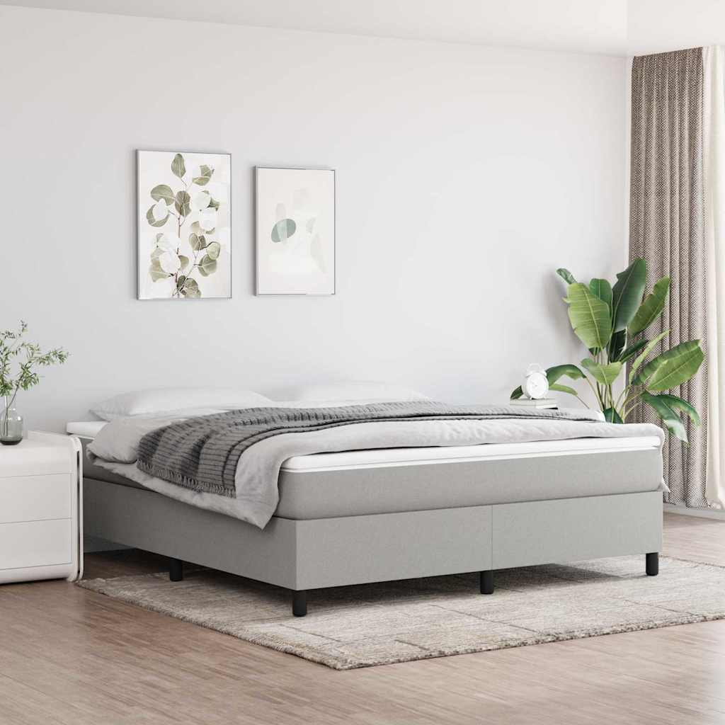 Boxspringbettgestell Hellgrau 180x200 cm Stoff