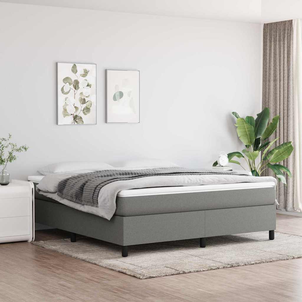 Boxspringbettgestell Dunkelgrau 180x200 cm Stoff
