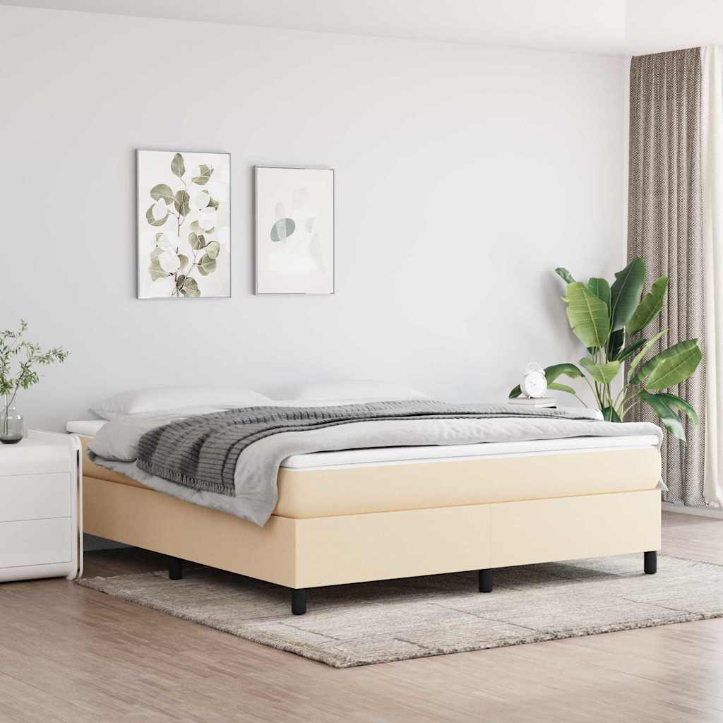 Boxspringbettgestell Creme 180x200 cm Stoff
