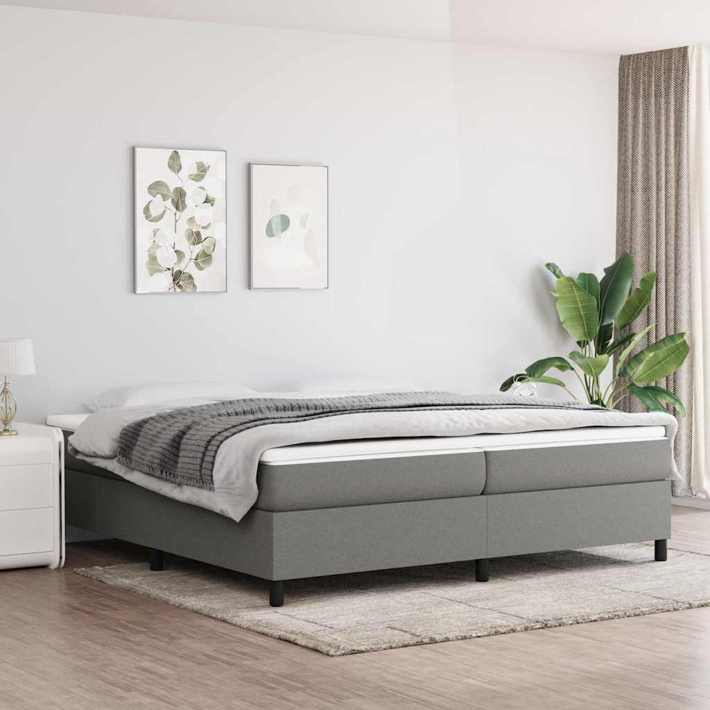 Boxspringbettgestell Dunkelgrau 200x200 cm Stoff