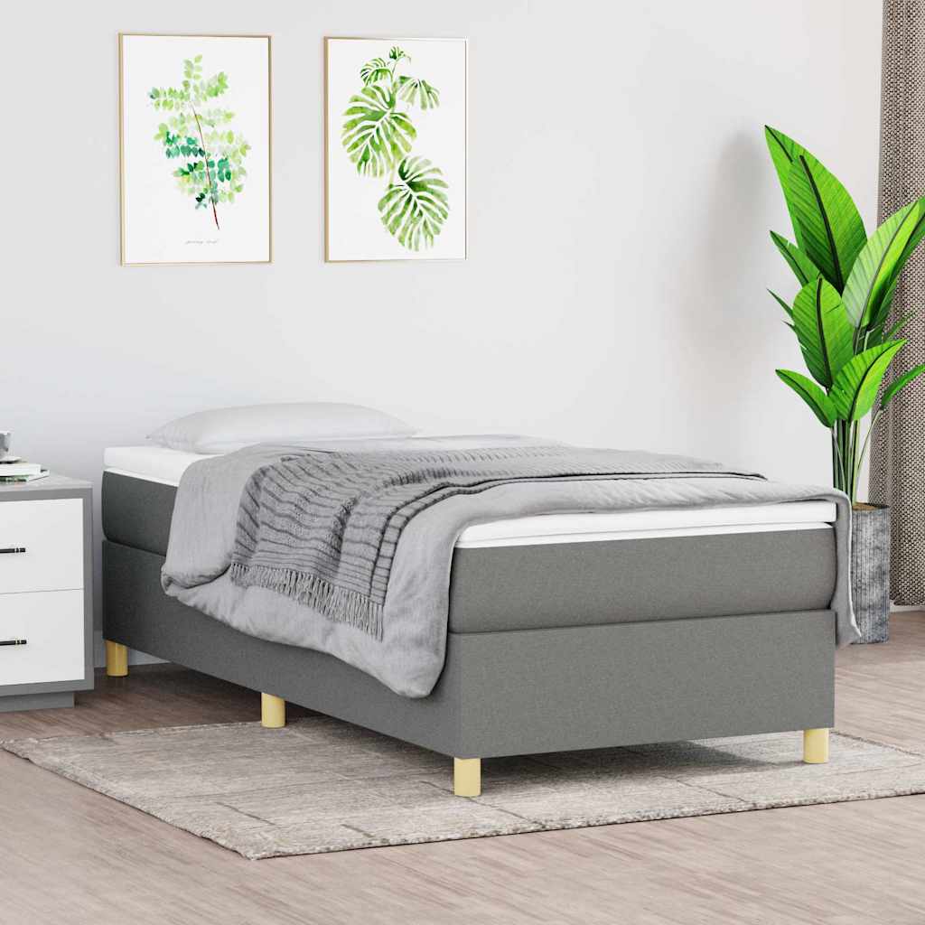 Boxspringbettgestell Dunkelgrau 90x200 cm Stoff