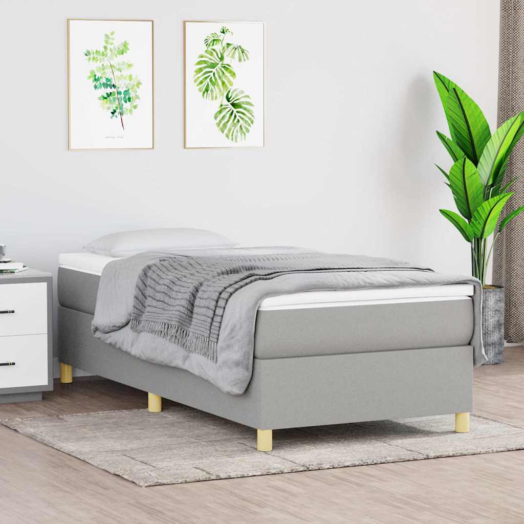 Boxspringbettgestell Hellgrau 100x200 cm Stoff