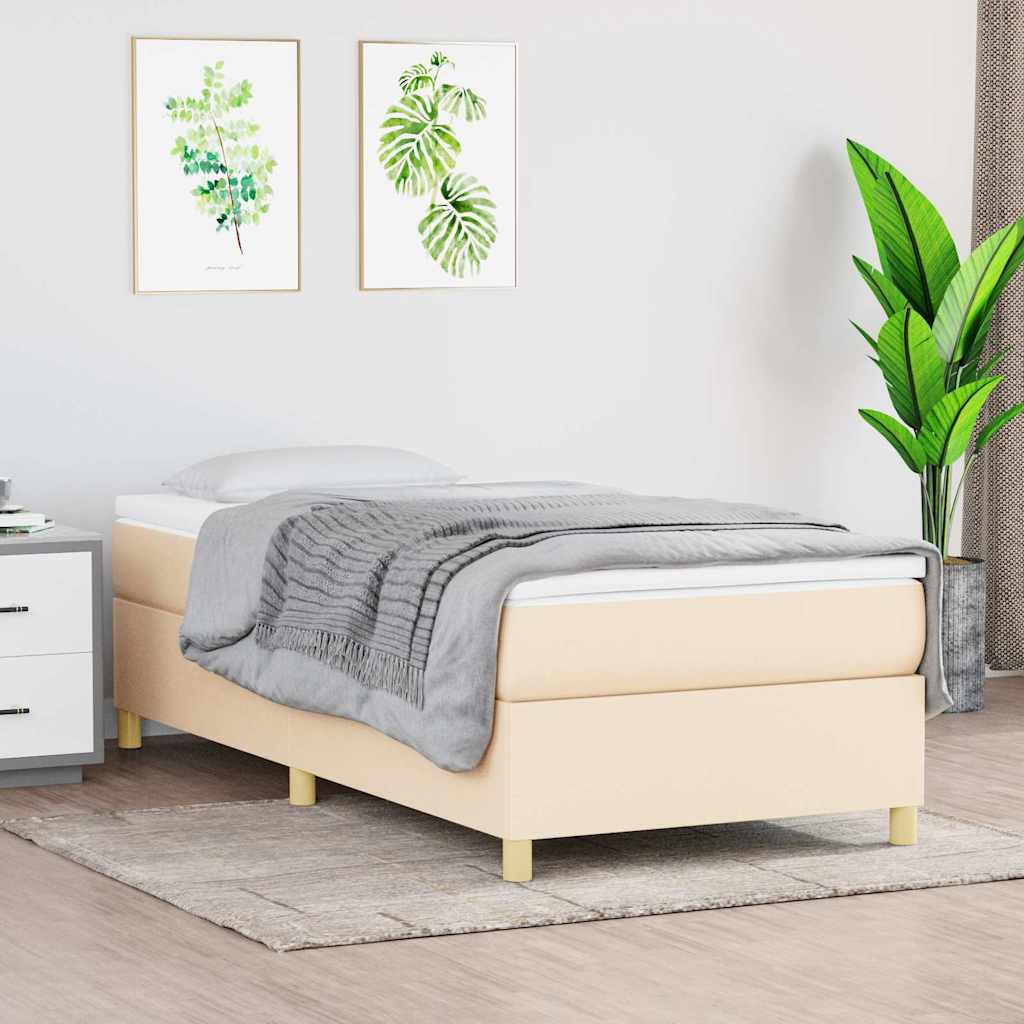 Boxspringbettgestell Creme 100x200 cm Stoff