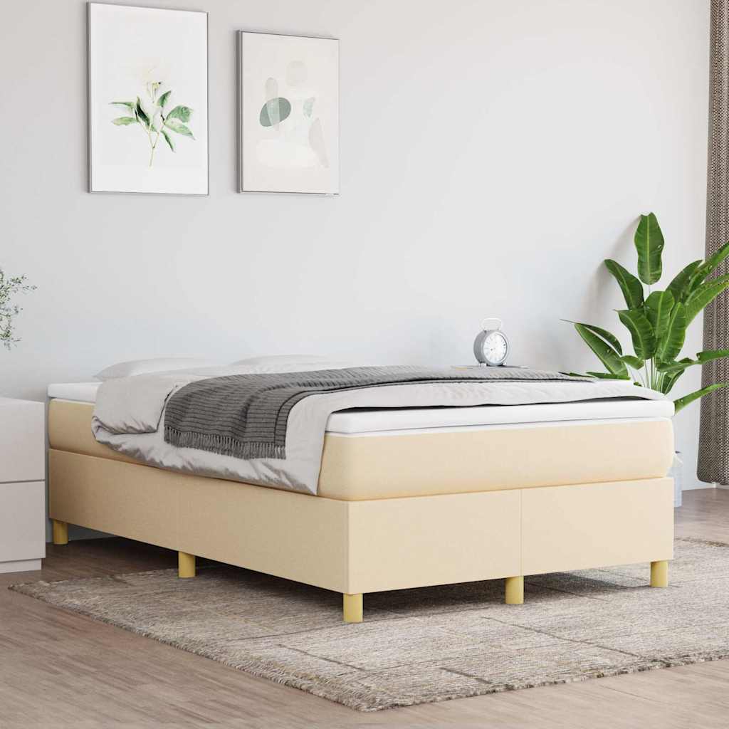 Boxspringbettgestell Creme 120x200 cm Stoff