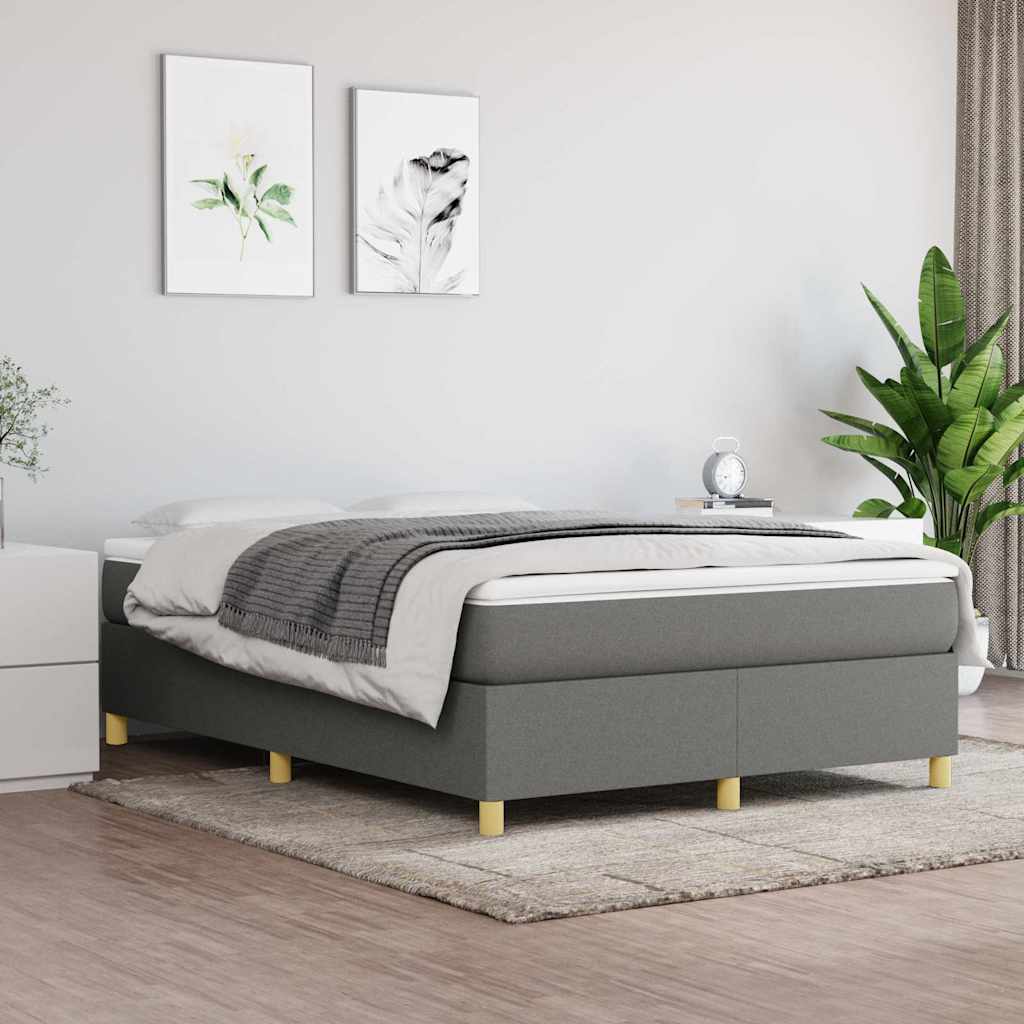 Boxspringbettgestell Dunkelgrau 140x190 cm Stoff
