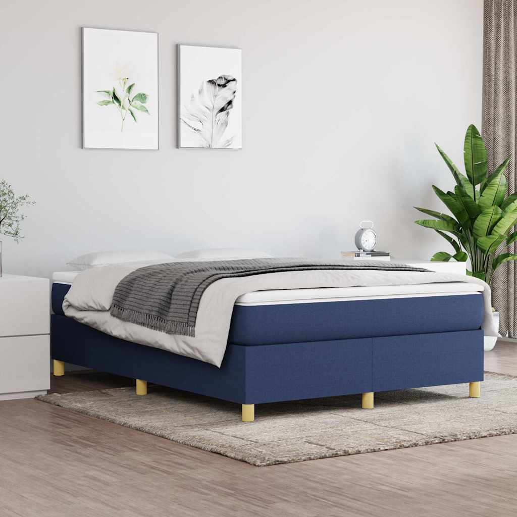 Boxspringbettgestell Blau 140x200 cm Stoff