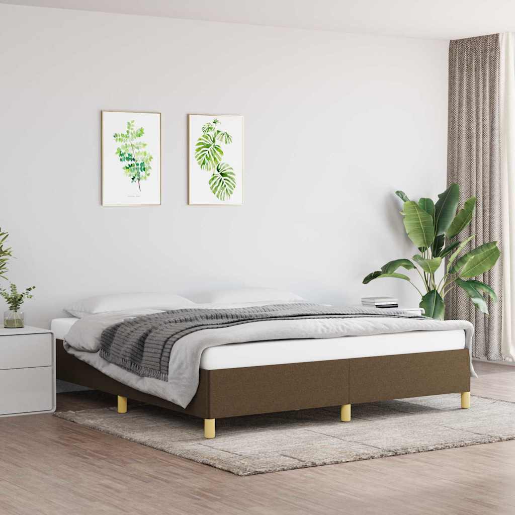 Boxspringbettgestell Dunkelbraun 160x200 cm Stoff
