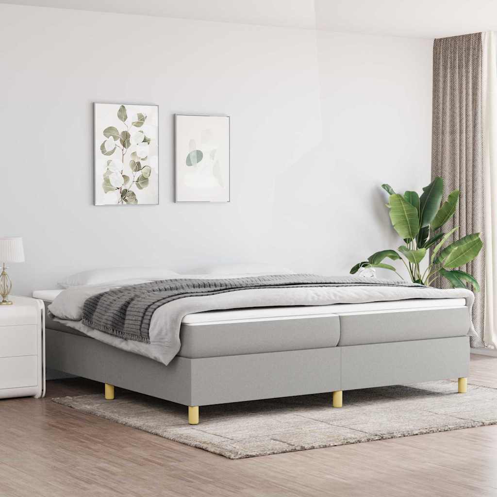 Boxspringbettgestell Hellgrau 200x200 cm Stoff