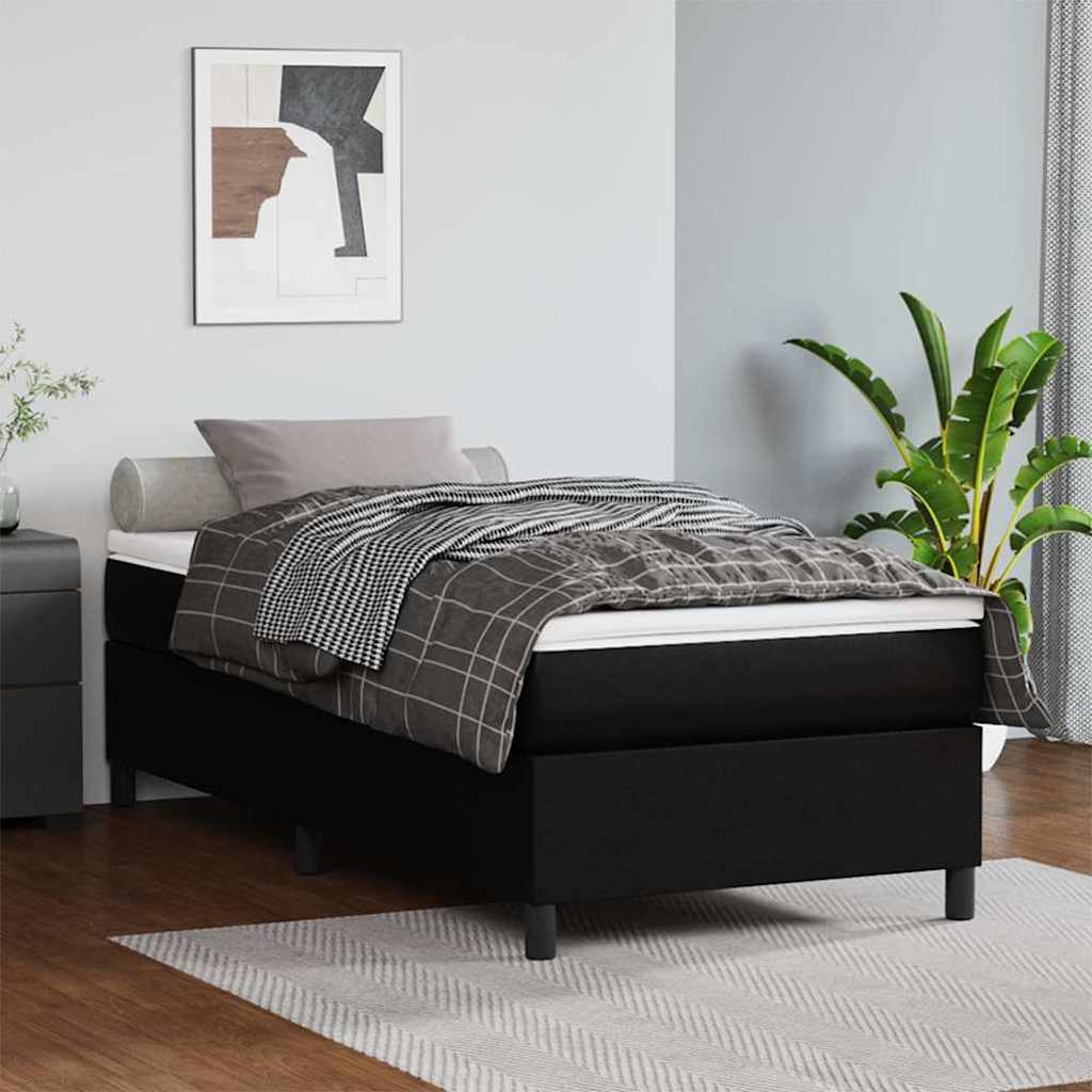 Boxspringbettgestell Schwarz 90x200 cm Kunstleder