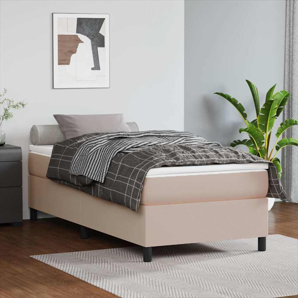 Boxspringbettgestell Cappuccino-Braun 100x200 cm Kunstleder