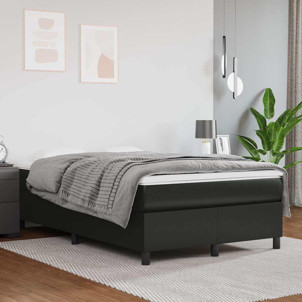 Boxspringbettgestell Schwarz 120x200 cm Kunstleder