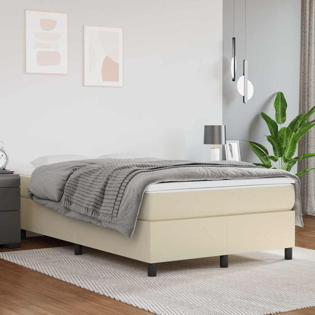 Boxspringbettgestell Creme 120x200 cm Kunstleder