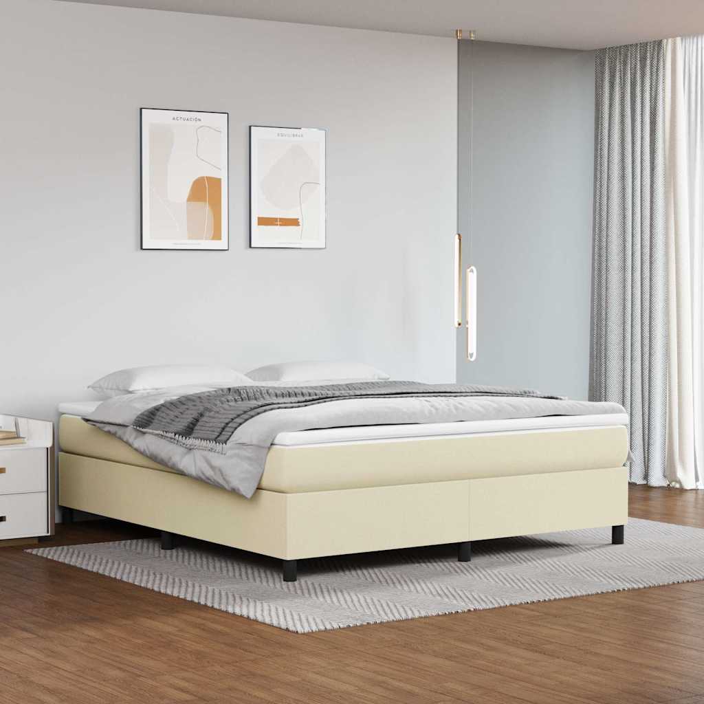 Boxspringbettgestell Creme 160x200 cm Kunstleder