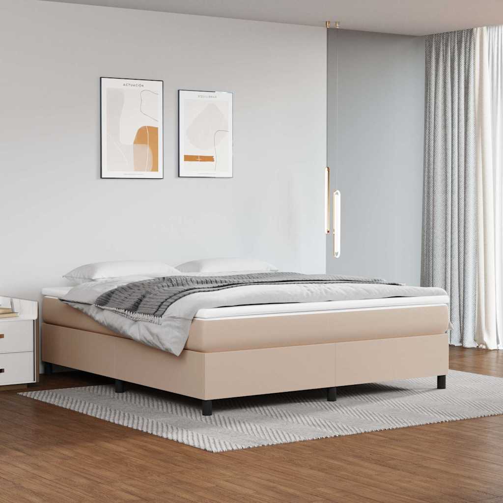 Boxspringbettgestell Cappuccino-Braun 160x200 cm Kunstleder