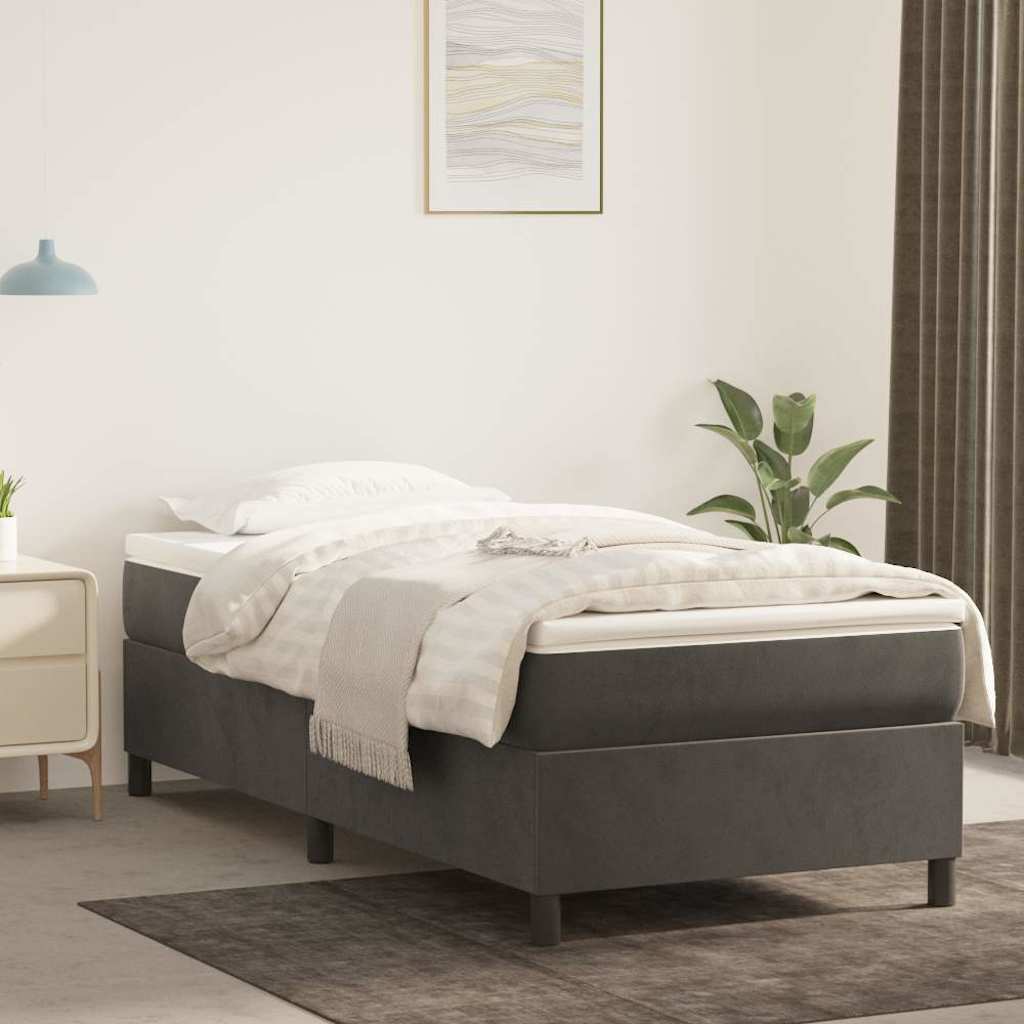 Boxspringbettgestell Dunkelgrau 90x190 cm Samt
