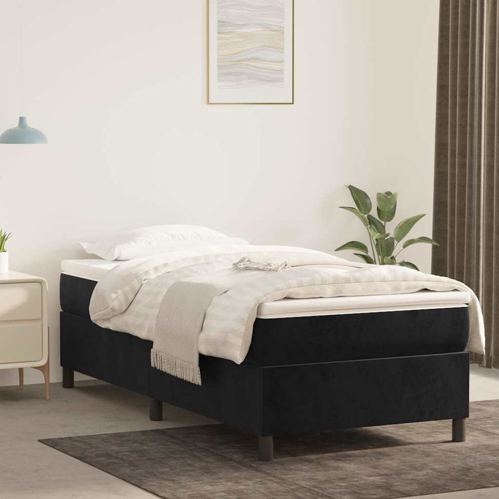 Boxspringbettgestell Schwarz 90x190 cm Samt