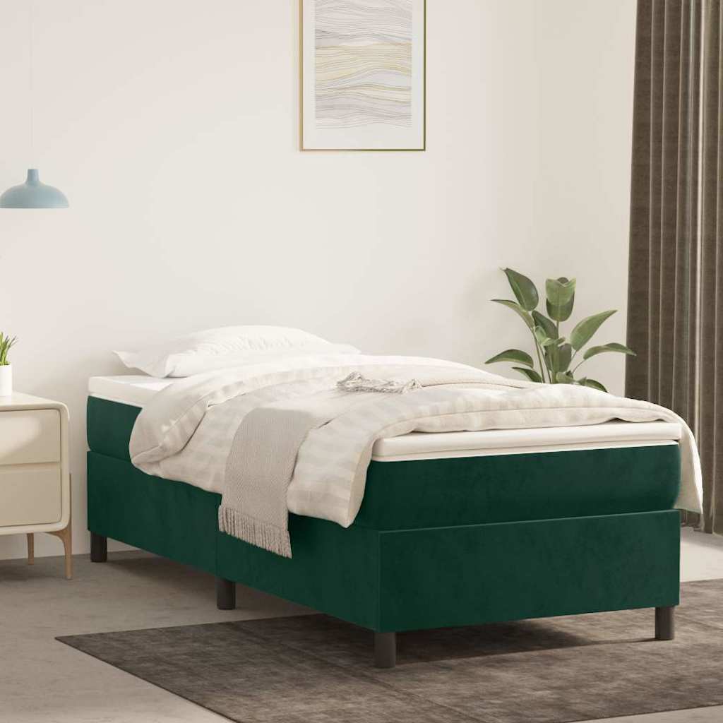 Boxspringbettgestell Dunkelgrün 100x200 cm Samt
