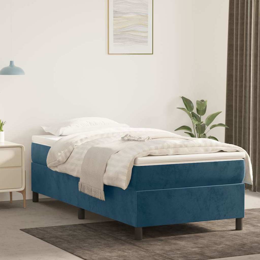 Boxspringbettgestell Dunkelblau 100x200 cm Samt
