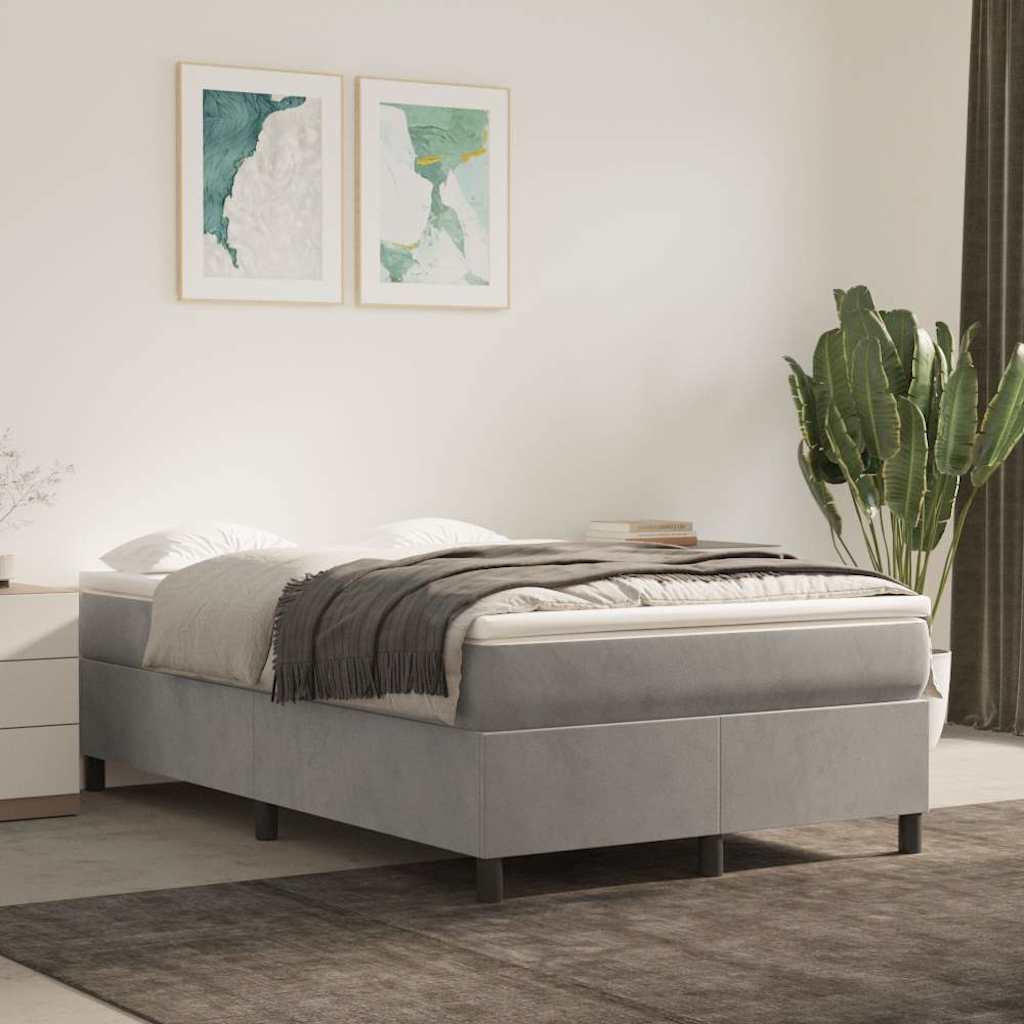 Boxspringbettgestell Hellgrau 120x200 cm Samt