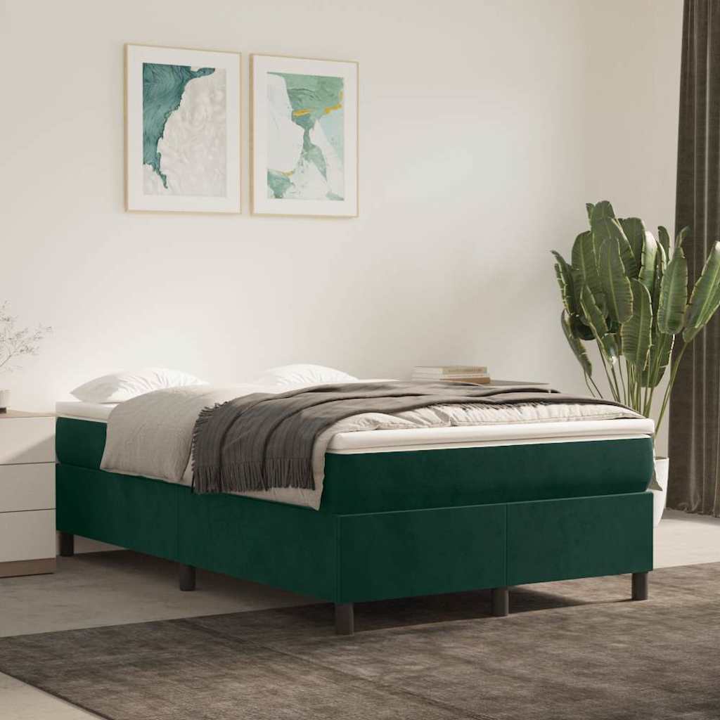 Boxspringbettgestell Dunkelgrün 120x200 cm Samt