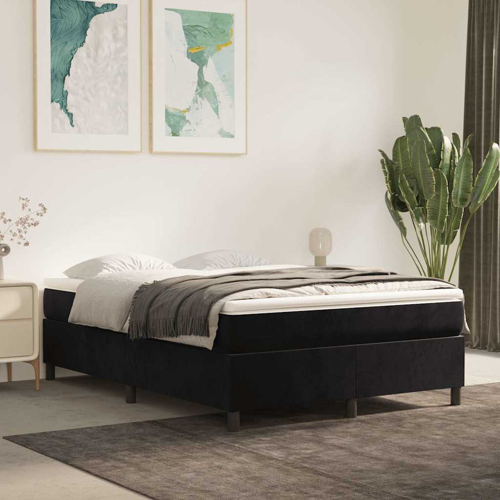 Boxspringbettgestell Schwarz 140x190 cm Samt