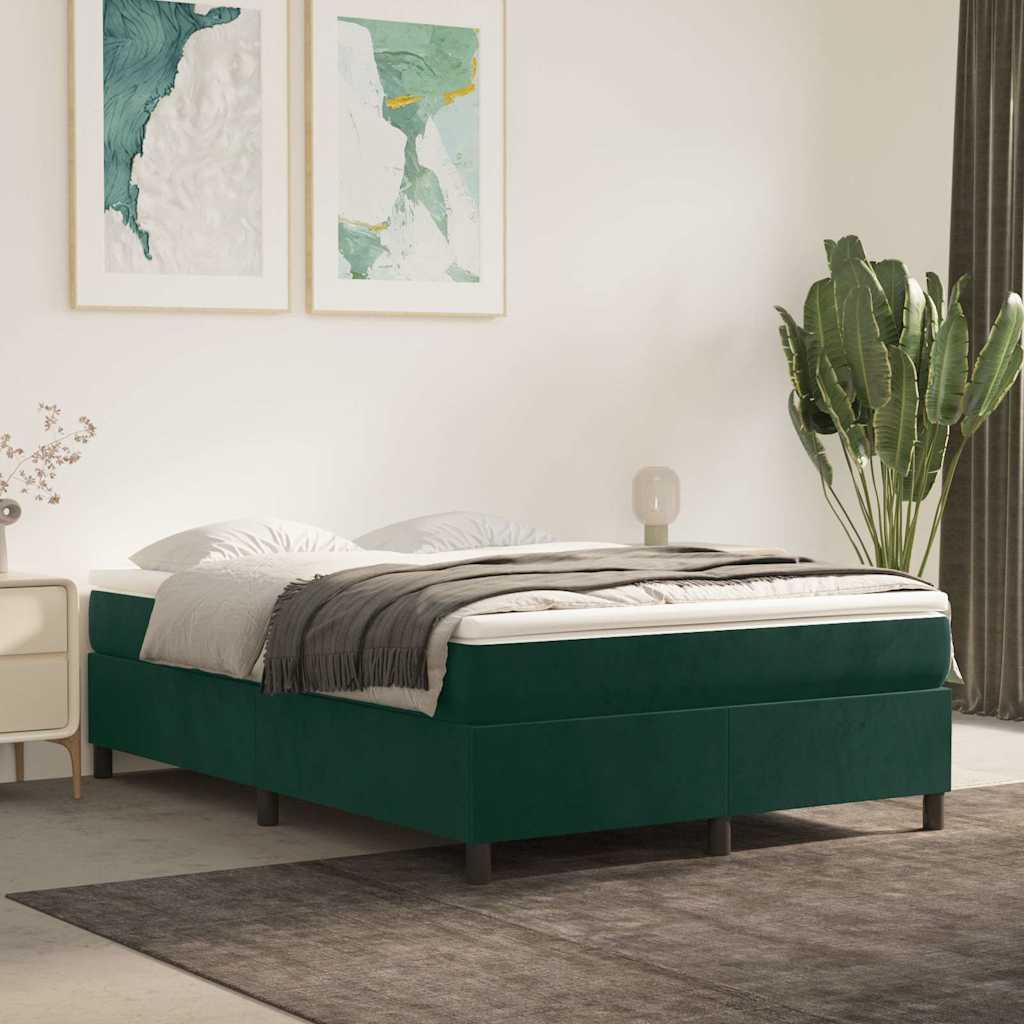 Boxspringbettgestell Dunkelgrün 140x190 cm Samt