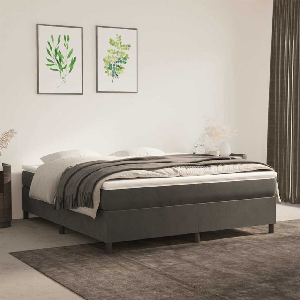 Boxspringbettgestell Dunkelgrau 160x200 cm Samt
