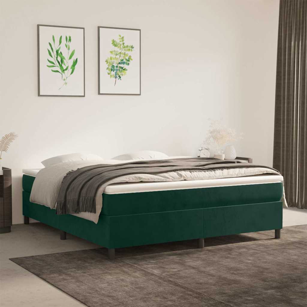 Boxspringbettgestell Dunkelgrün 160x200 cm Samt