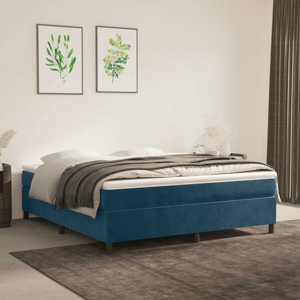 Boxspringbettgestell Dunkelblau 160x200 cm Samt