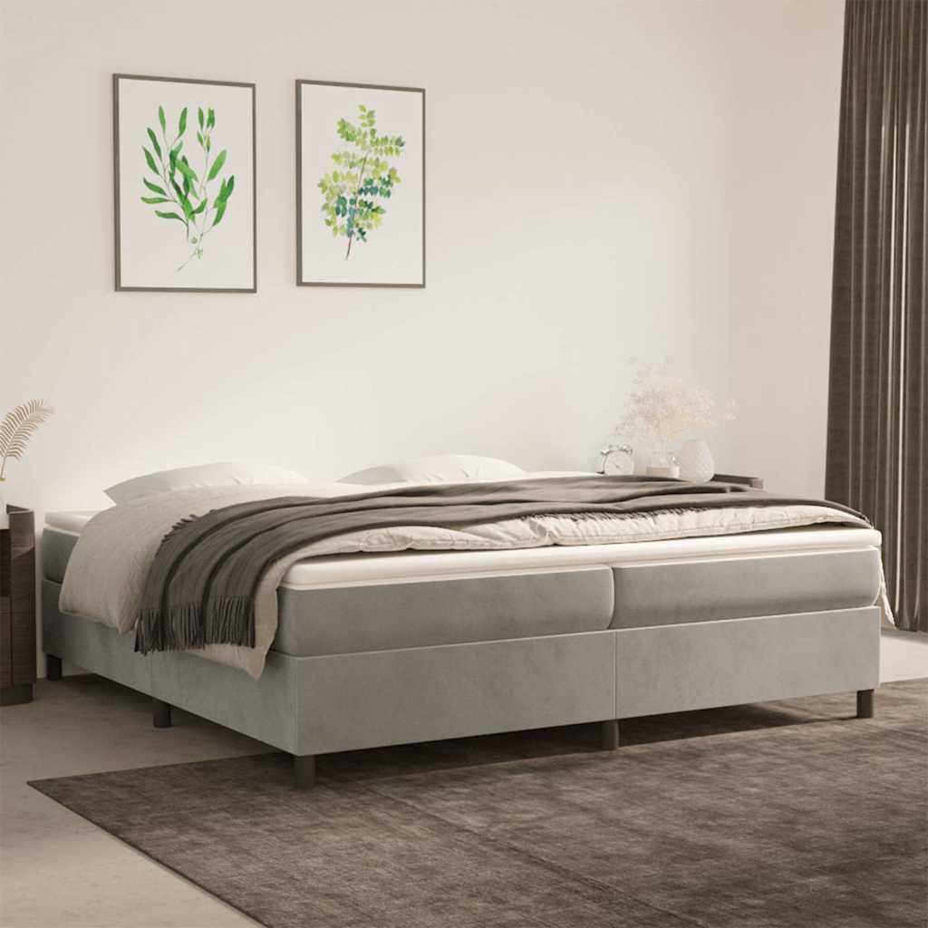 Boxspringbettgestell Hellgrau 200x200 cm Samt