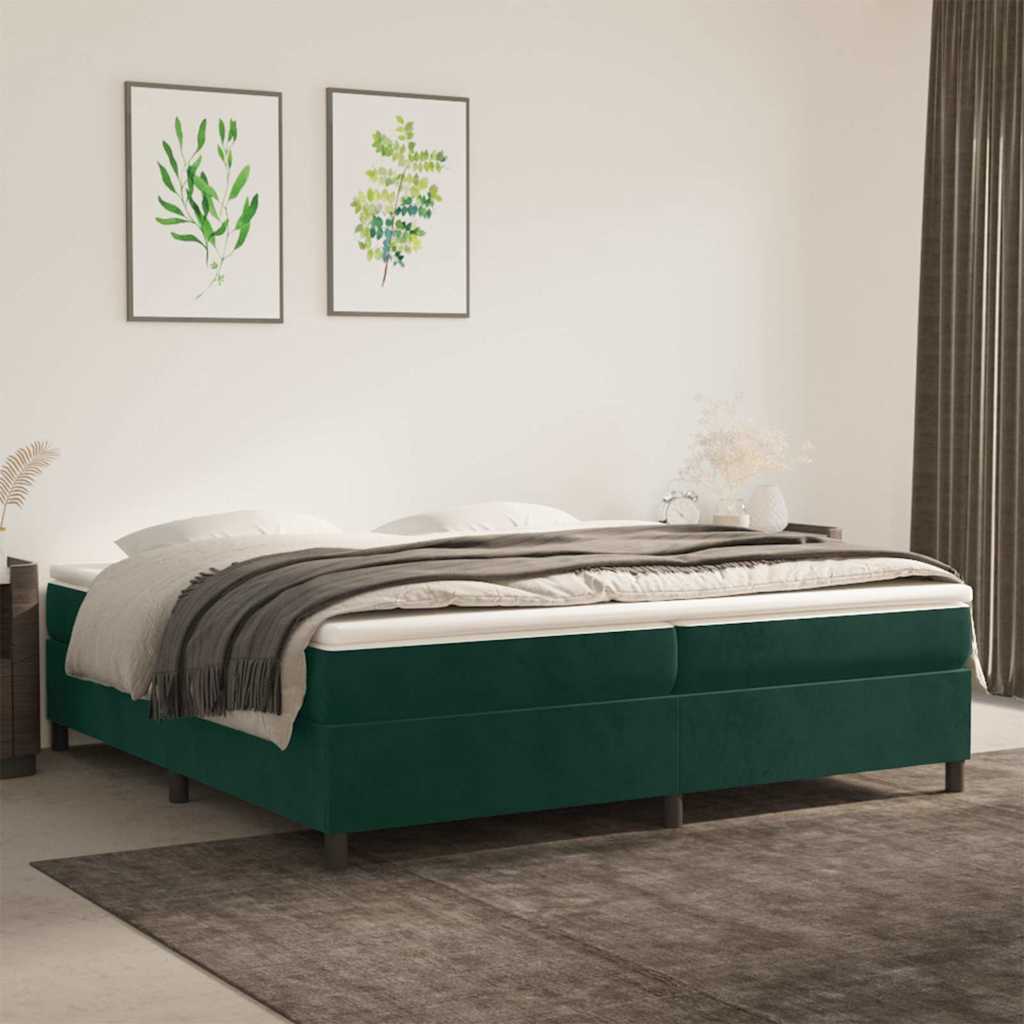 Boxspringbettgestell Dunkelgrün 200x200 cm Samt