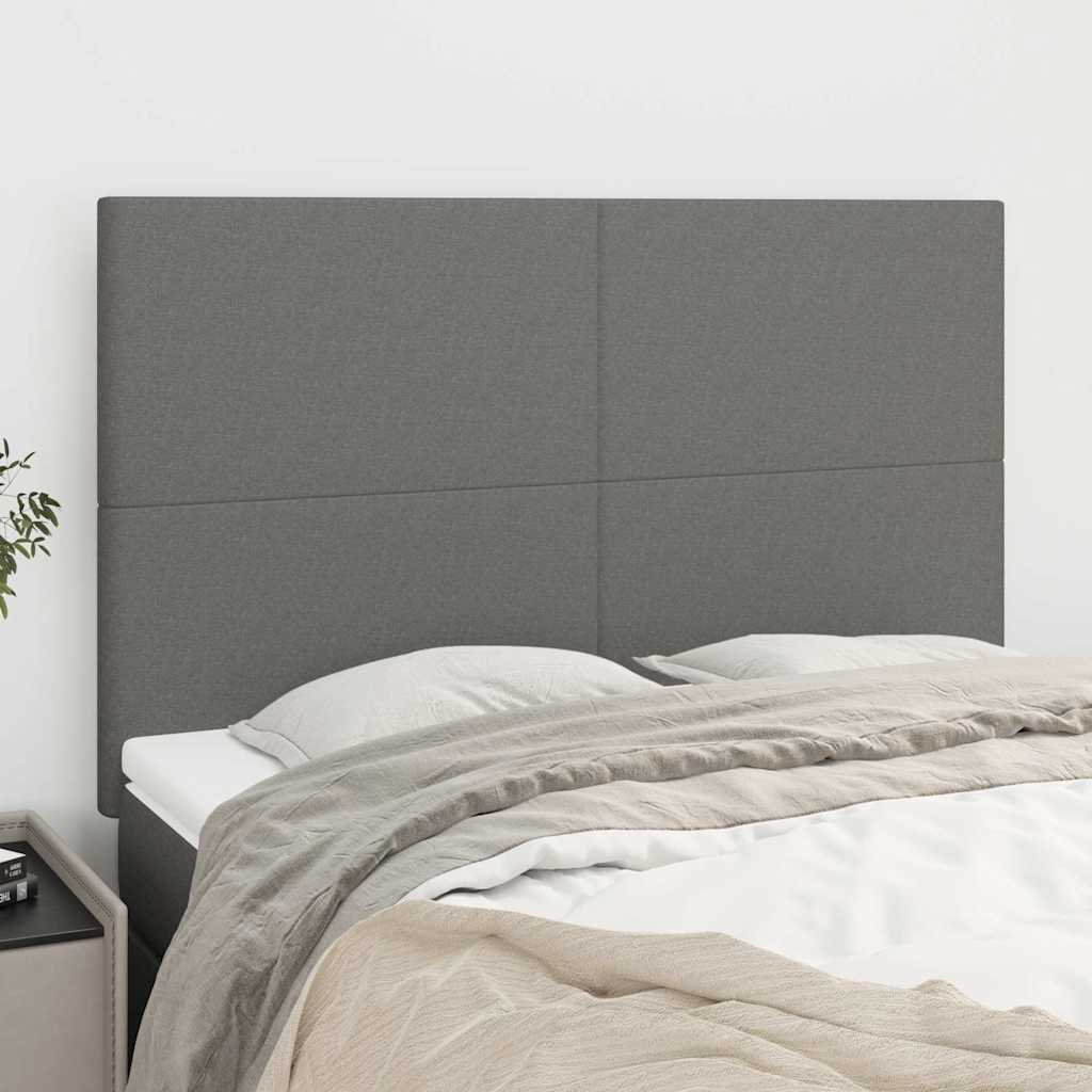 Kopfteil Dunkelgrau 144 x 5 x 118/128 cm Stoff