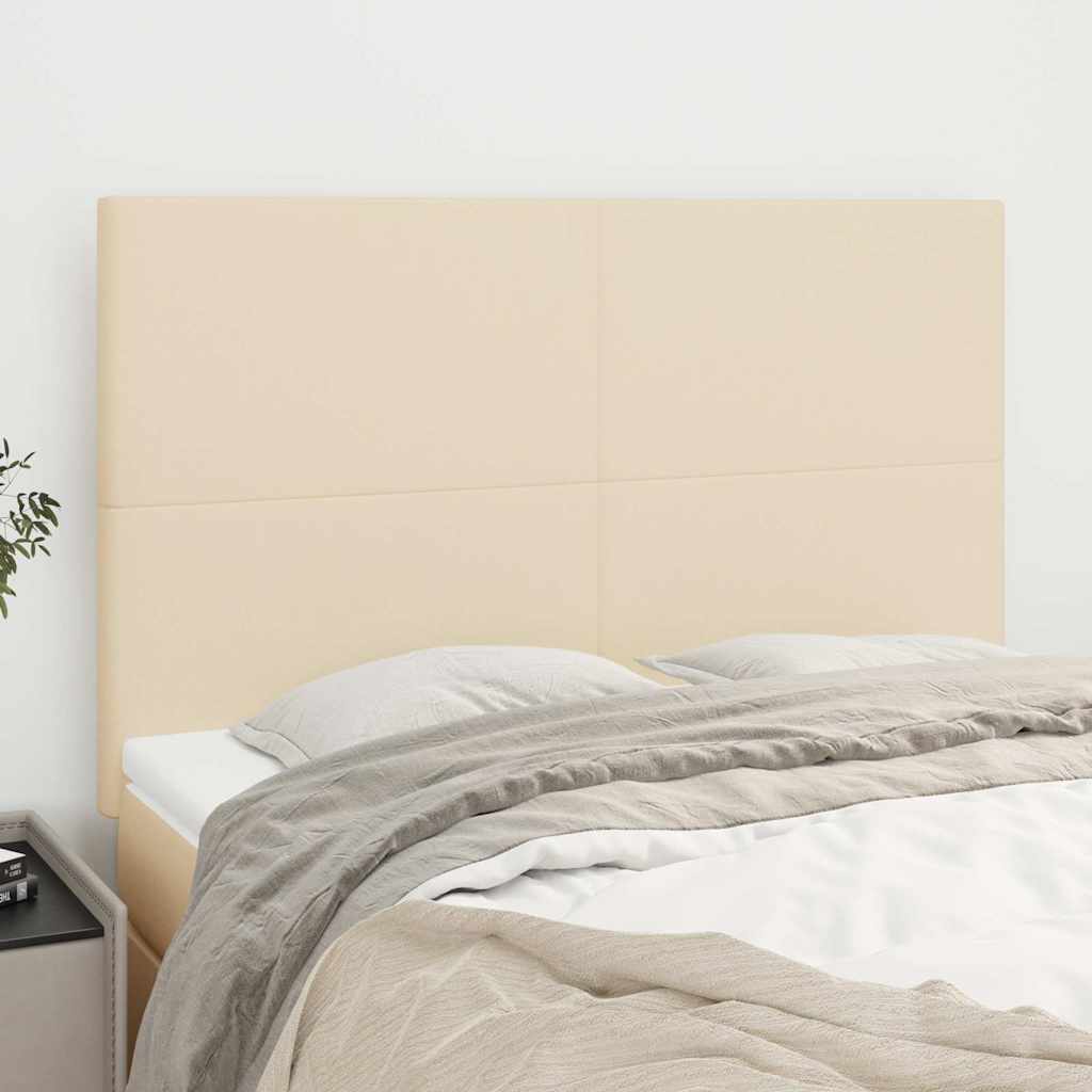 Kopfteil Creme 144x5x118/128 cm Stoff