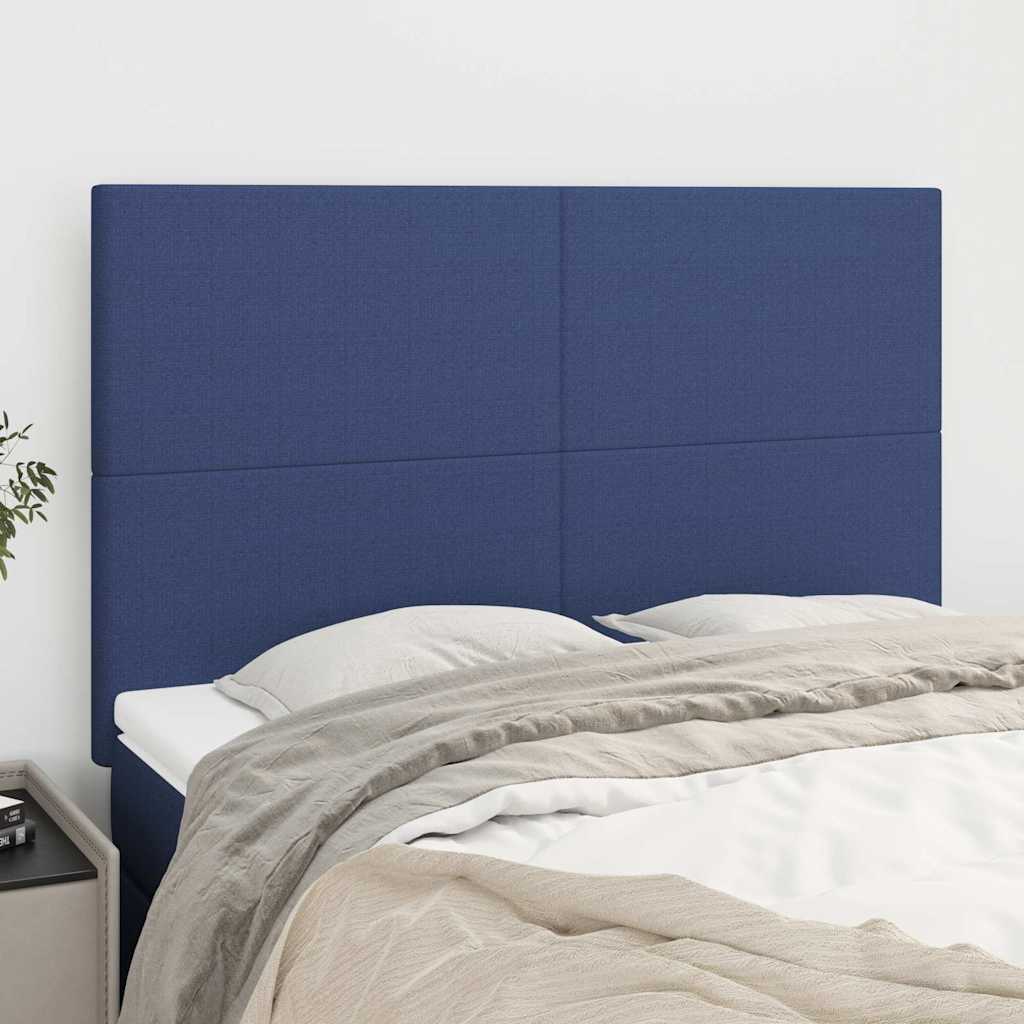 Kopfteil Blau 144x5x118/128 cm Stoff