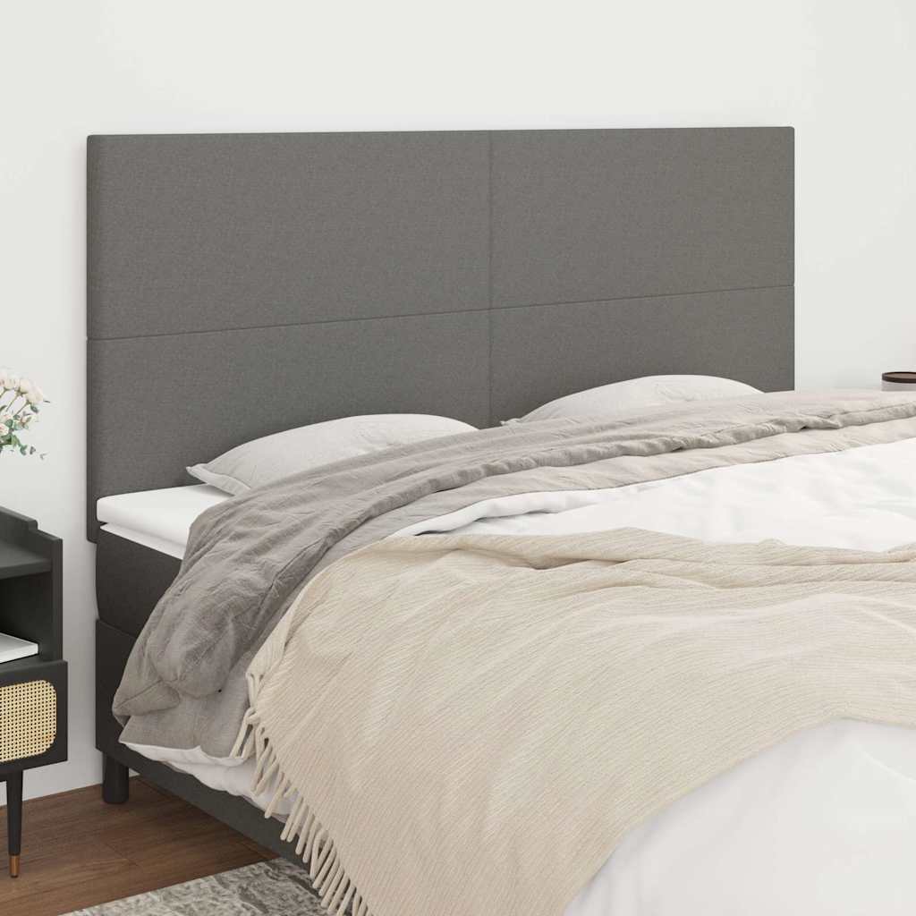 Kopfteil Dunkelgrau 180 x 5 x 118/128 cm Stoff