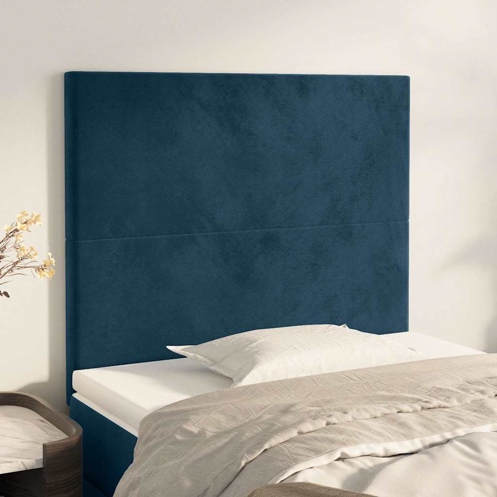 Kopfteil Dunkelblau 90x5x118/128 cm Samt