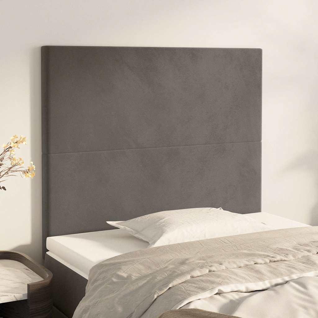 Kopfteil Dunkelgrau 100 x 5 x 118/128 cm Samt