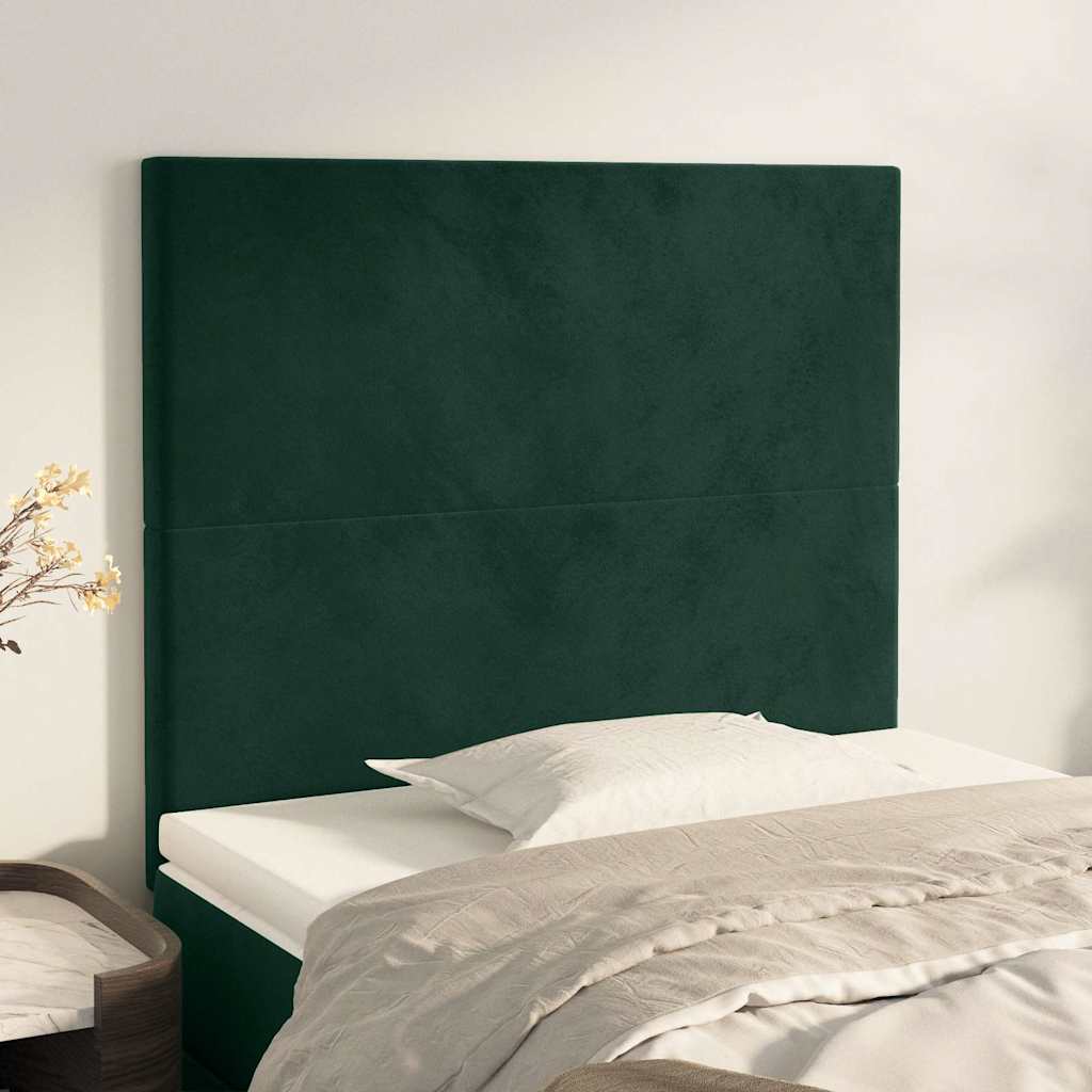 Kopfteil Dunkelgrün 100x5x118/128 cm Samt