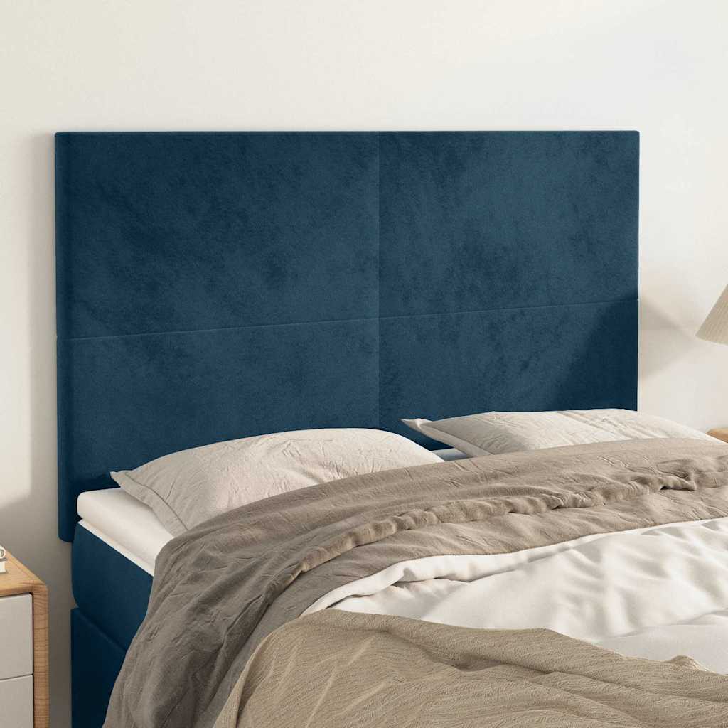 Kopfteil Dunkelblau 144x5x118/128 cm Samt