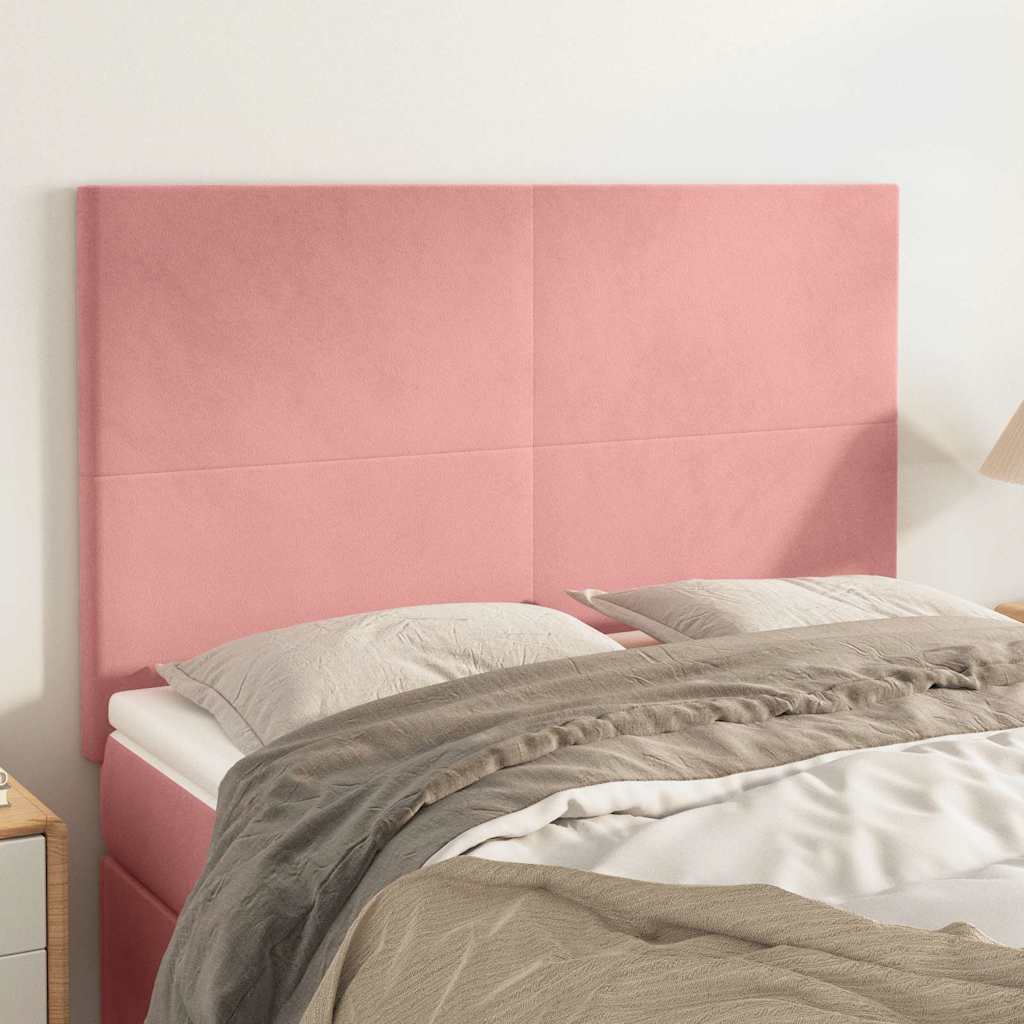 Kopfteil Rosa 144x5x118/128 cm Samt