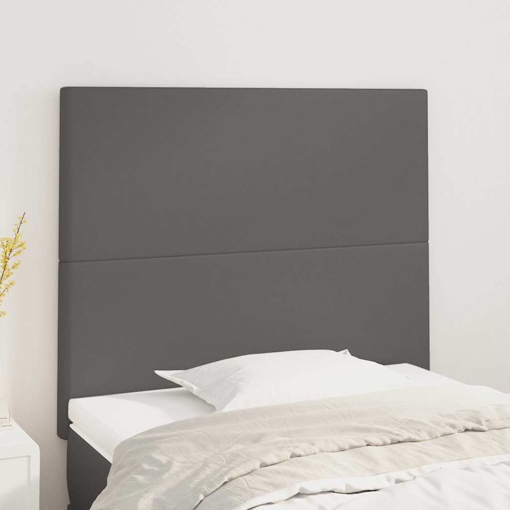 Kopfteil Grau 80x5x118/128 cm Kunstleder