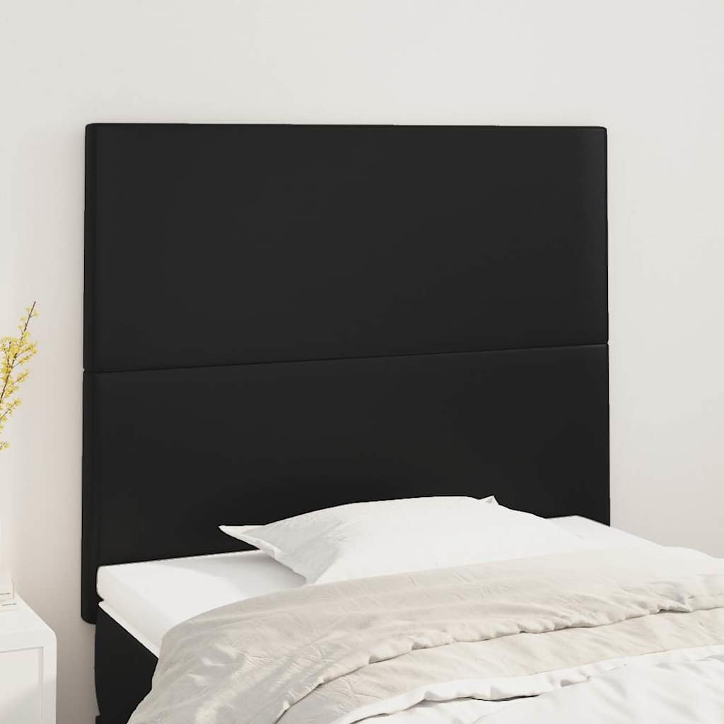 Kopfteil Schwarz 90x5x118/128 cm Kunstleder