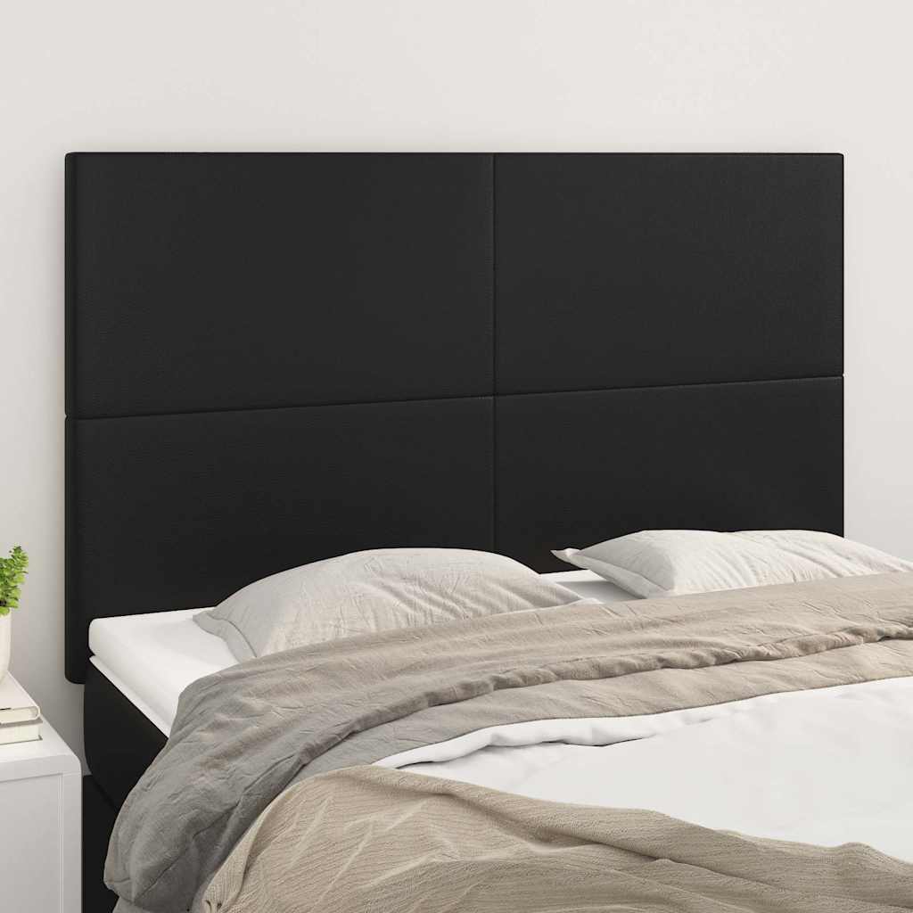 Kopfteil Schwarz 144x5x118/128 cm Kunstleder