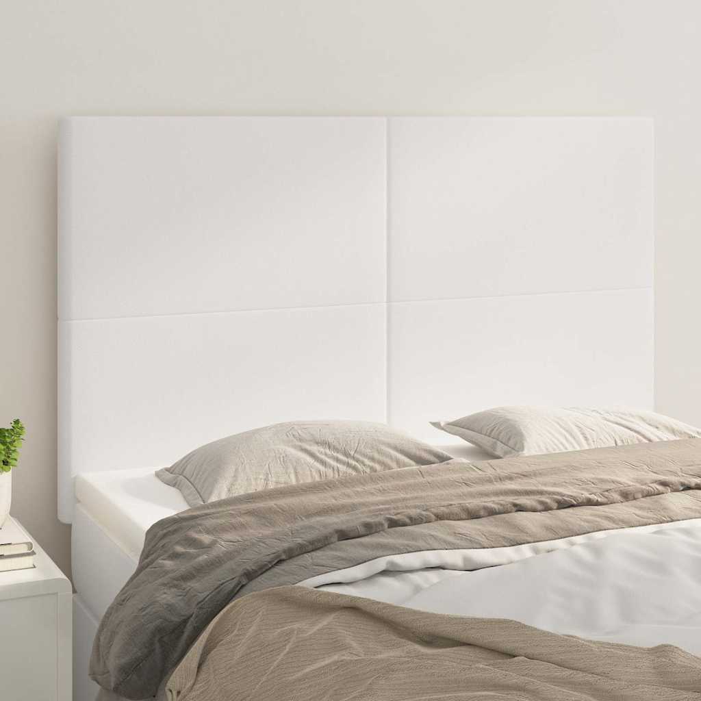 Kopfteil Weiß 144x5x118/128 cm Kunstleder