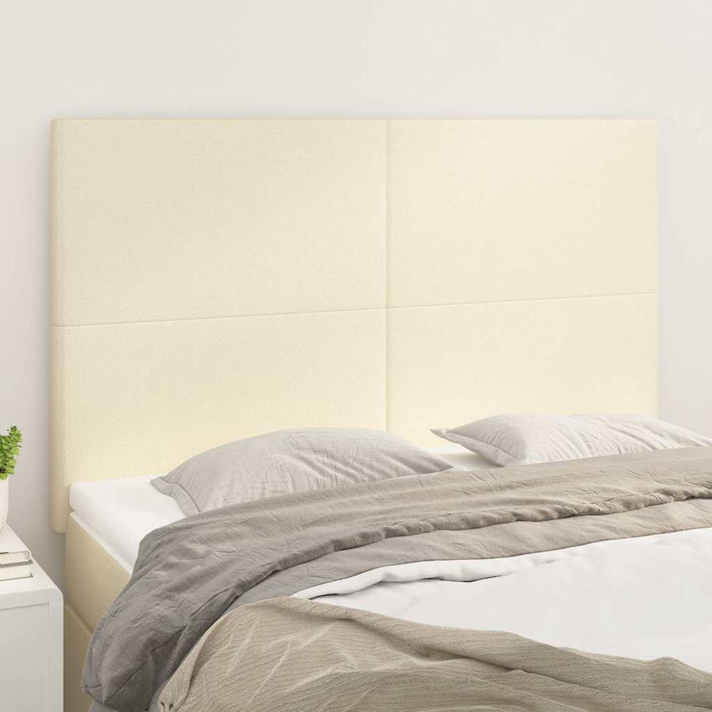 Kopfteil Creme 144x5x118/128 cm Kunstleder