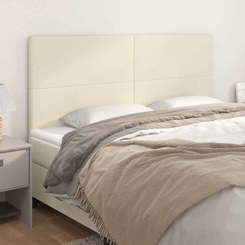 Kopfteil Creme 200x5x118/128 cm Kunstleder
