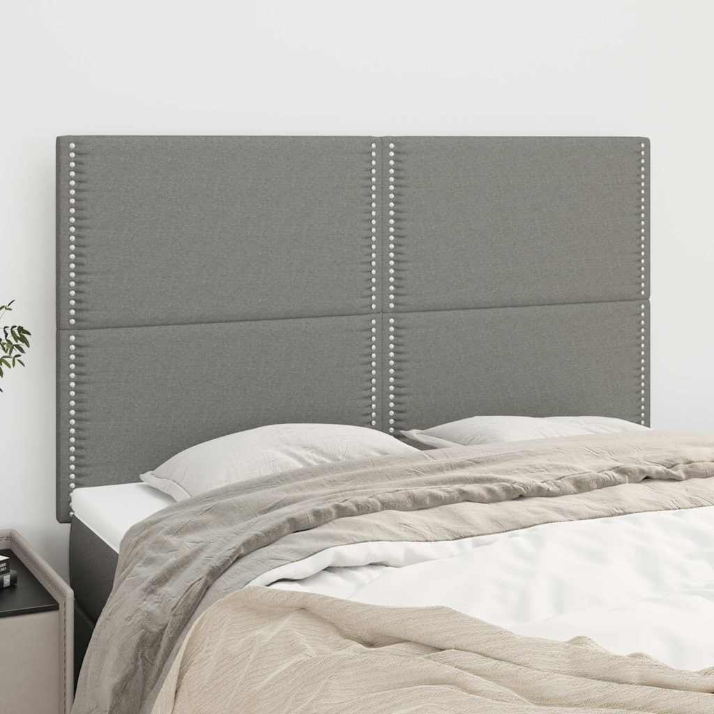 Kopfteil Dunkelgrau 144 x 5 x 118/128 cm Stoff