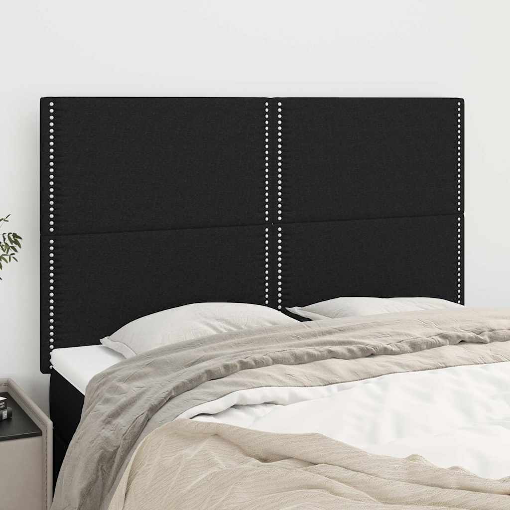 Kopfteil Schwarz 144x5x118/128 cm Stoff