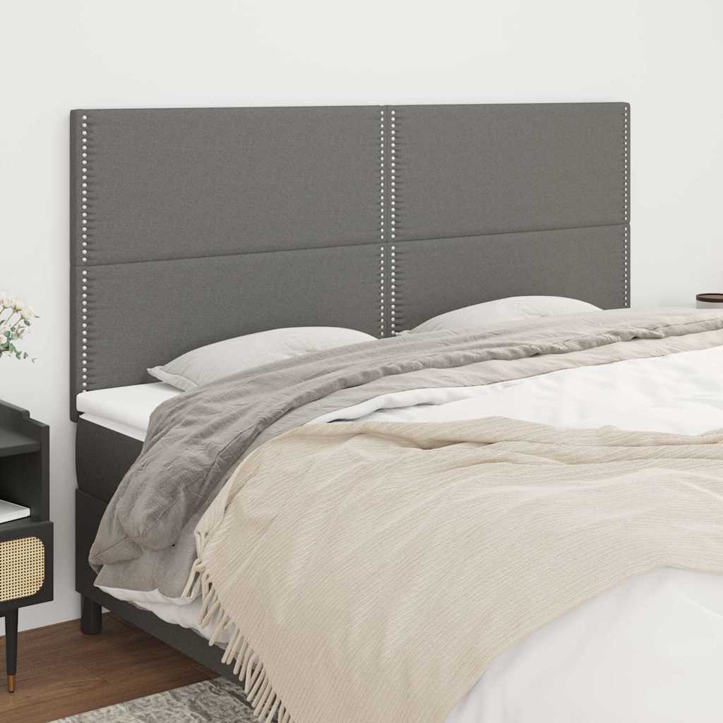 Kopfteil Dunkelgrau 180 x 5 x 118/128 cm Stoff